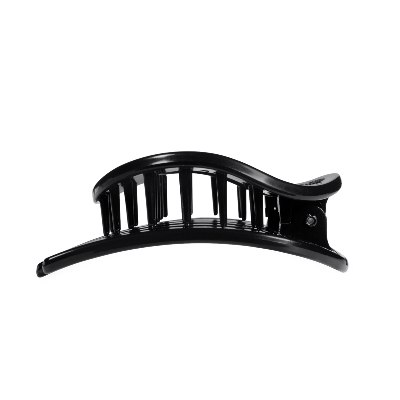 Jet Black Large Flat Circle Hair Clip