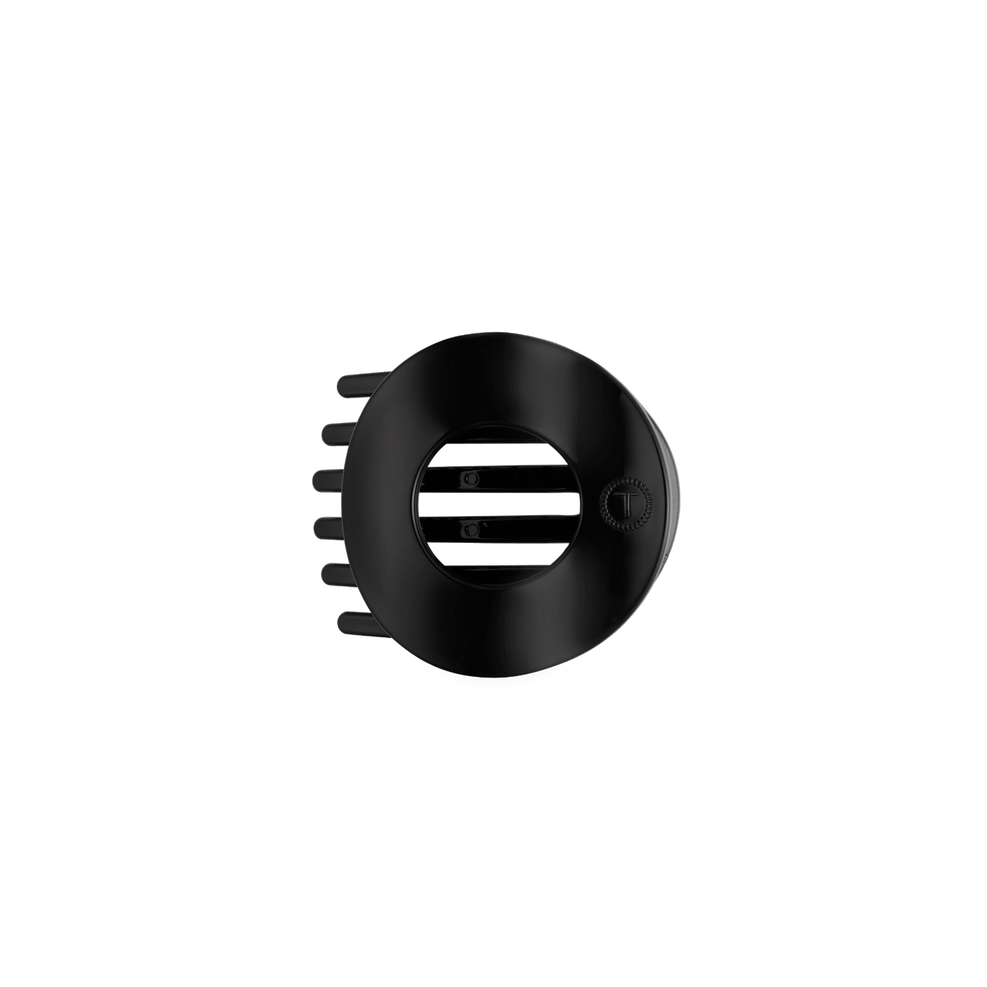 Jet Black Small Flat Circle Hair Clip