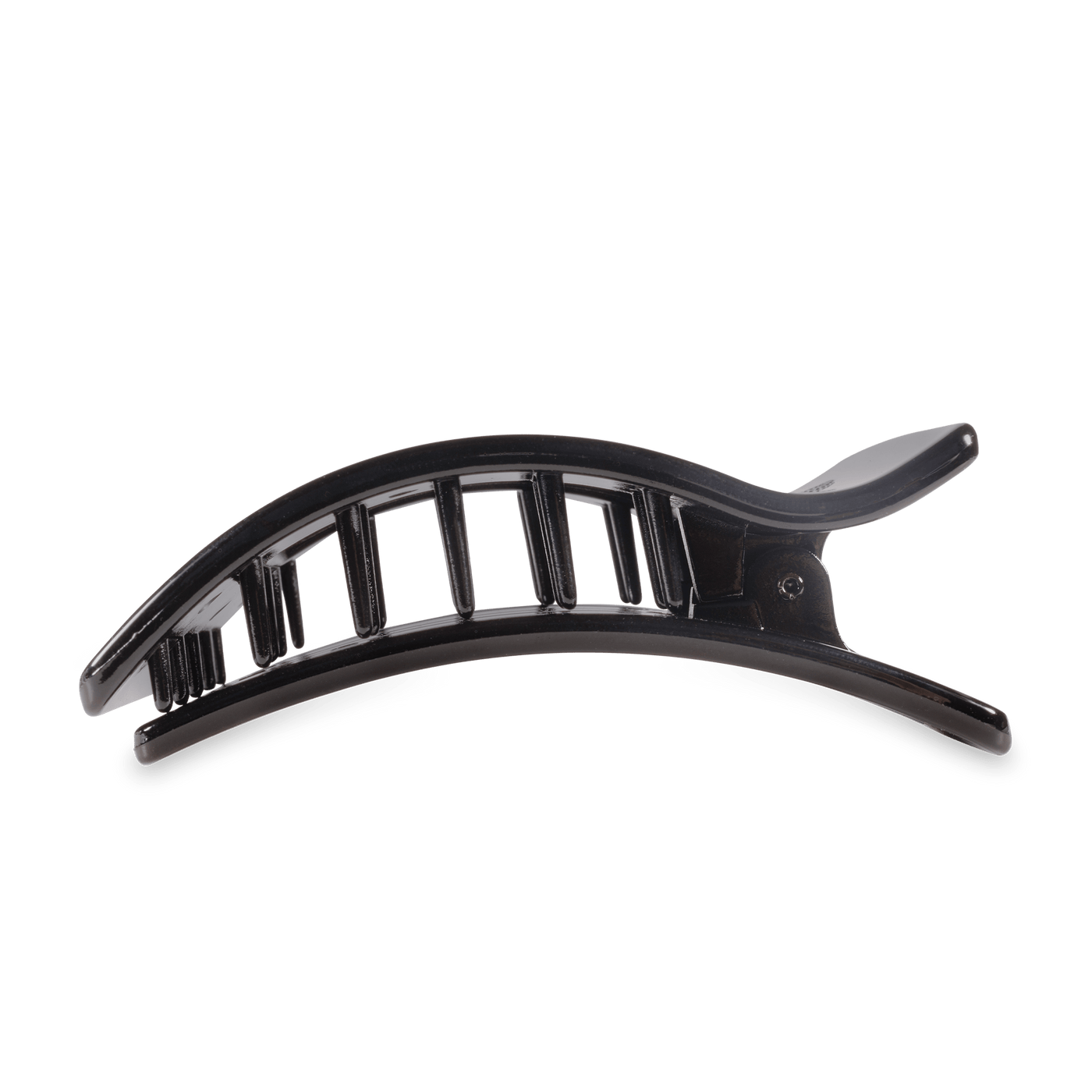 Jet Black Large Flat Rectangle Hair Clip