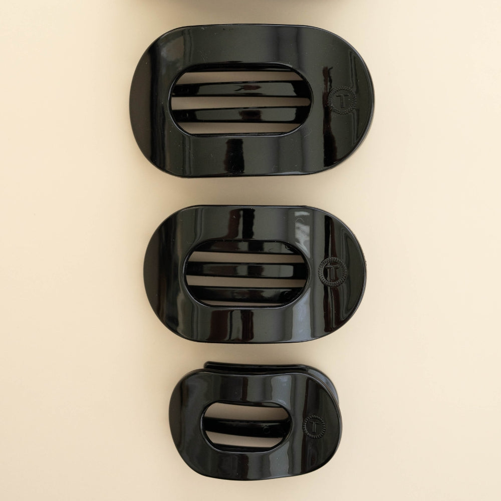 Jet Black Tiny Flat Round Clip