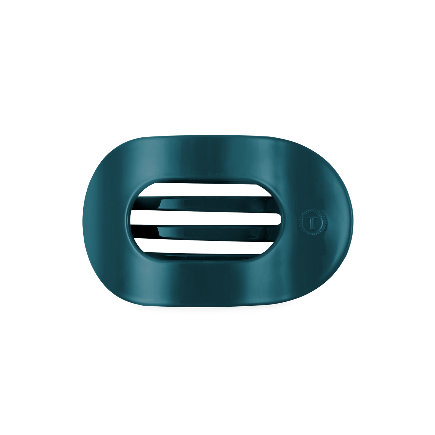 Teal With It Medium Flat Round Hair Clip