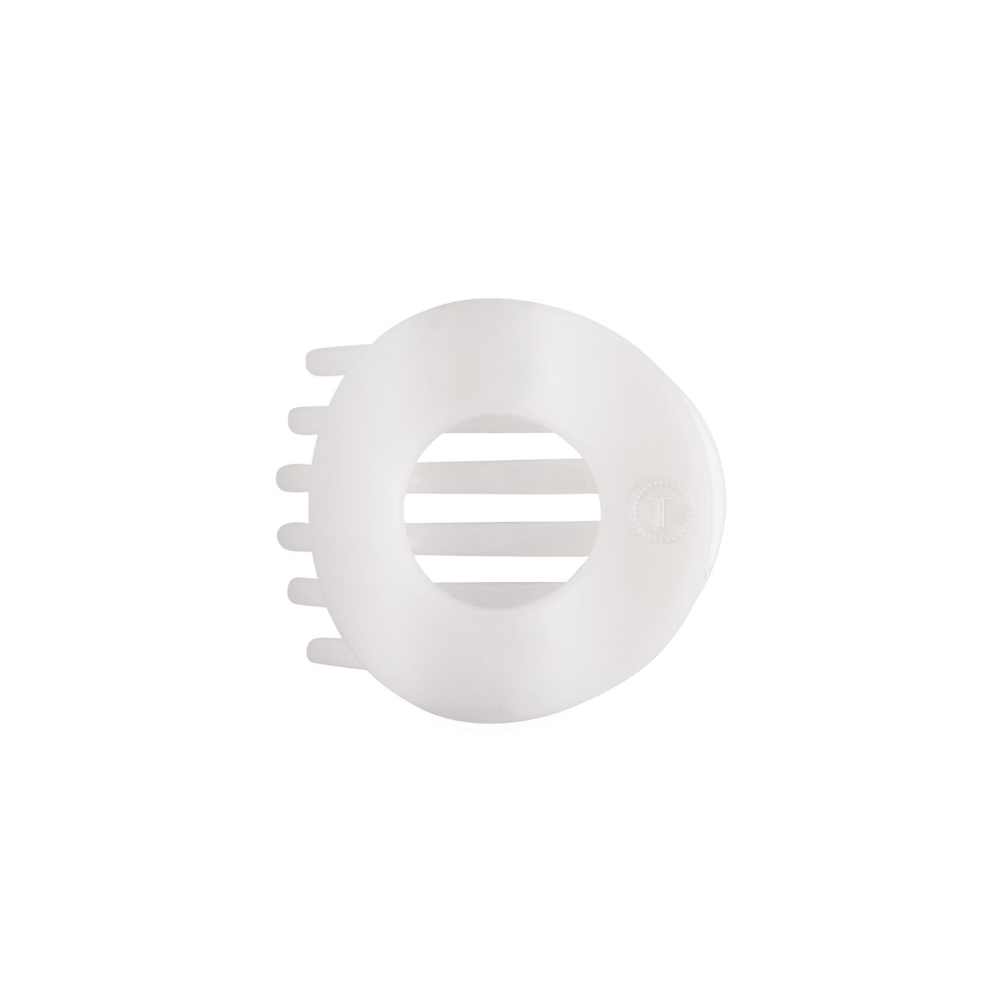 Coconut White Medium Flat Circle Hair Clip