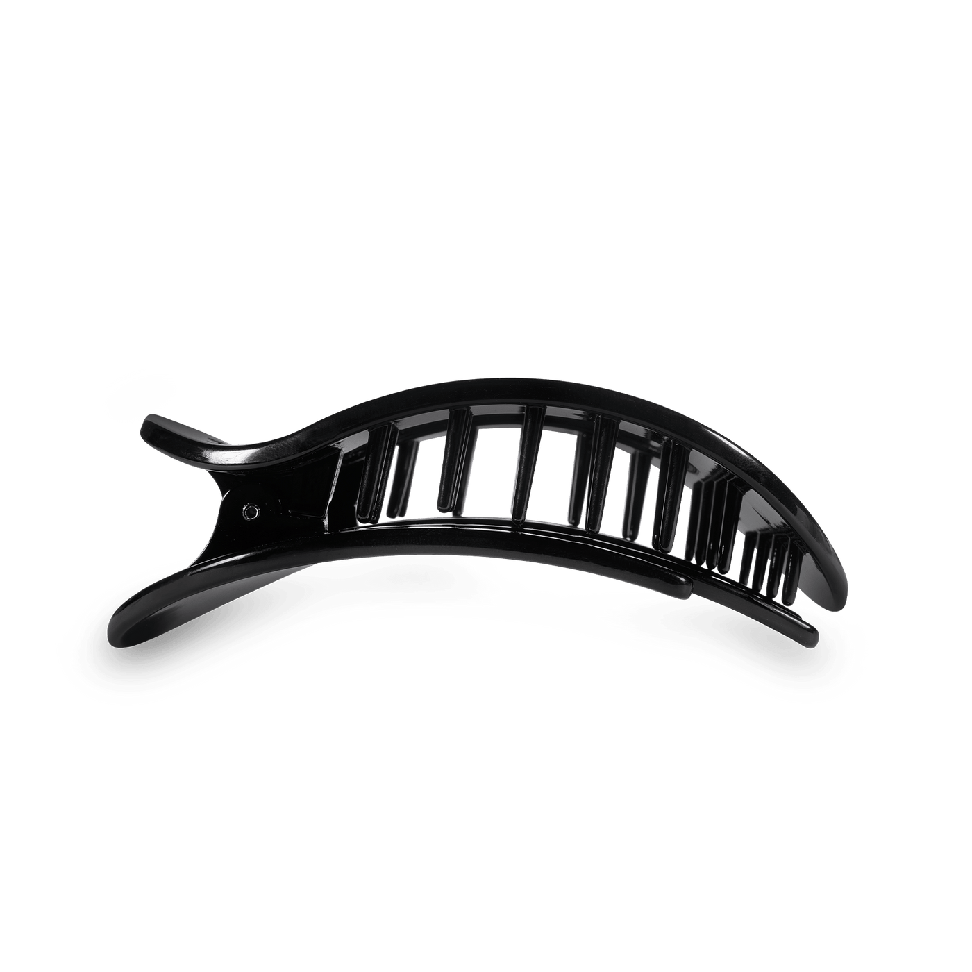 Jet Black Small Flat Round Hair Clip