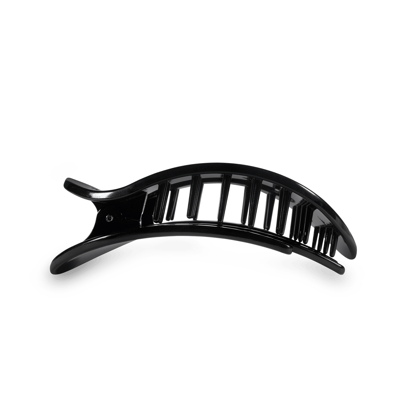Jet Black Medium Flat Round Hair Clip