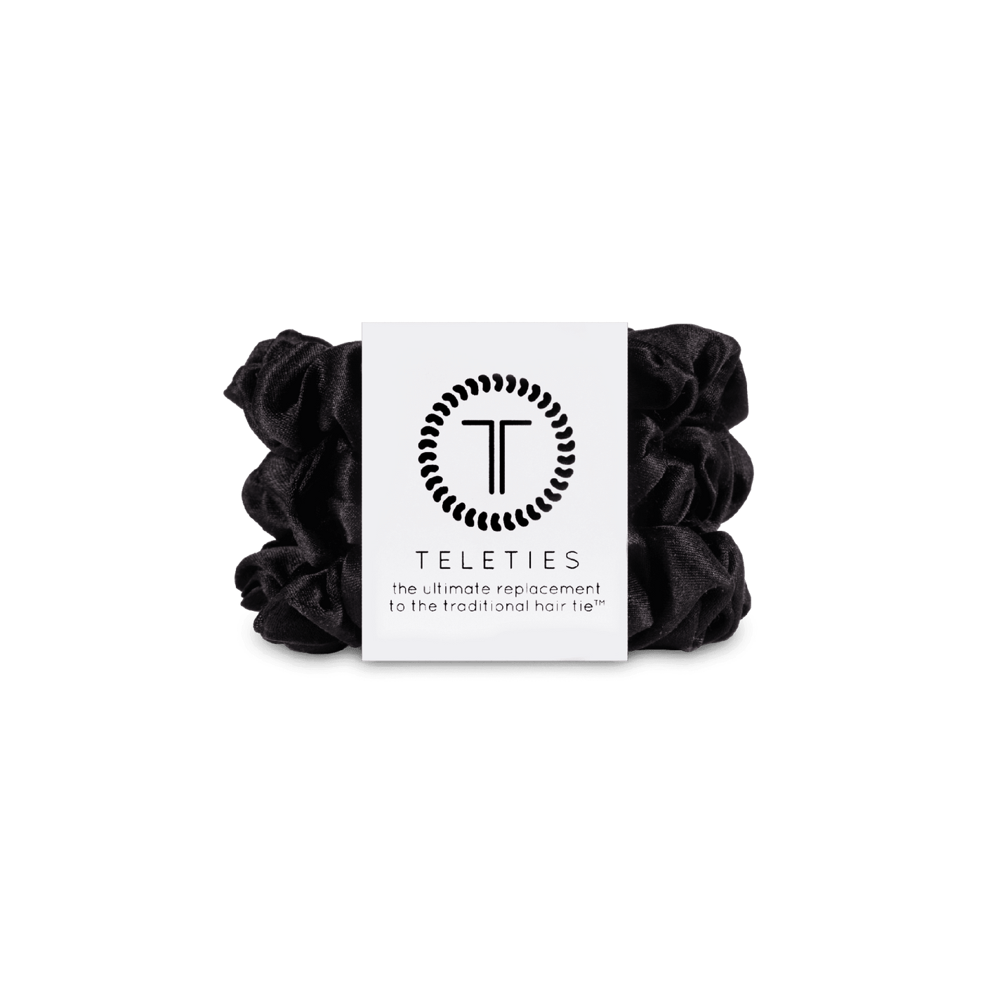 Jet Black Small Silk Scrunchies