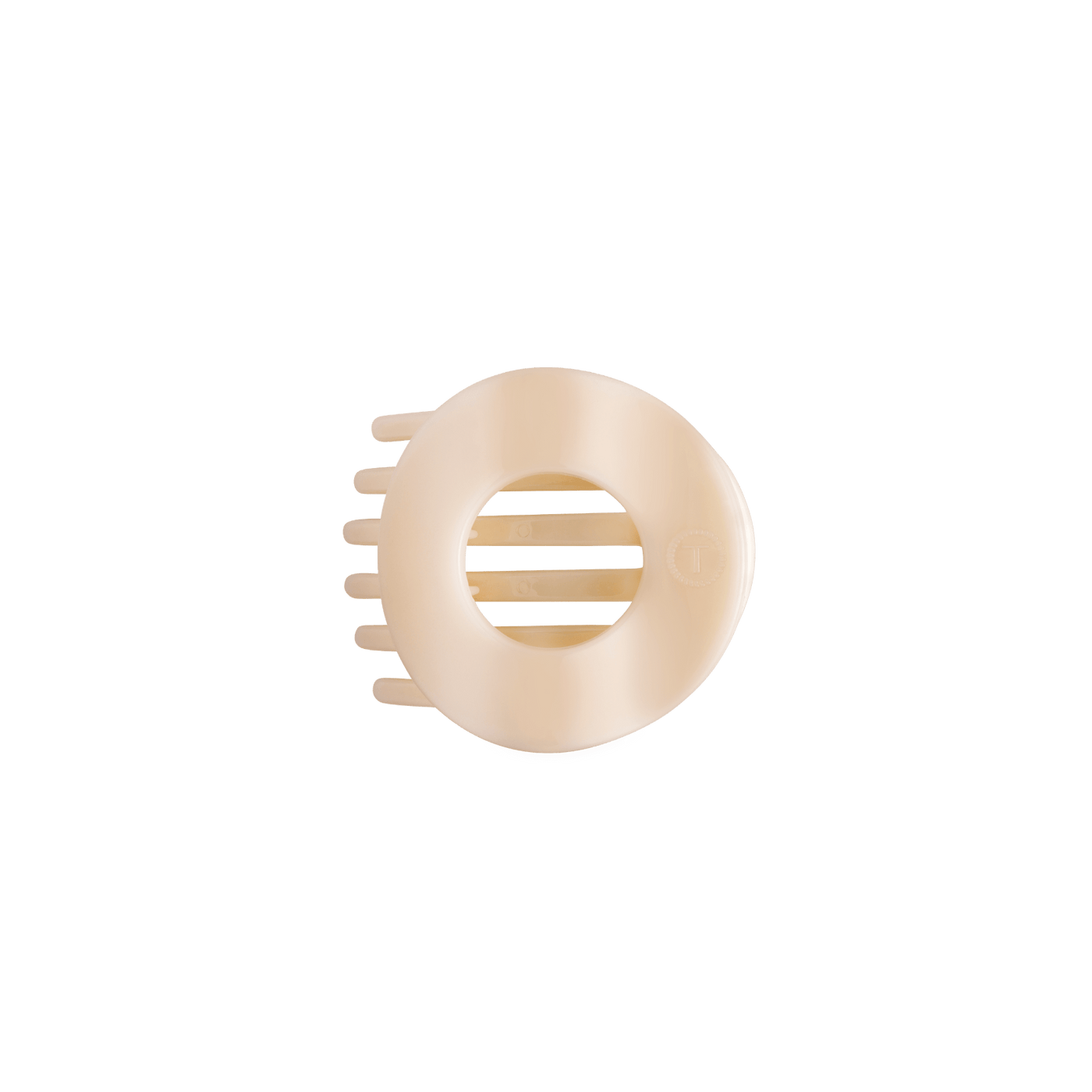 Almond Beige Small Flat Circle Hair Clip