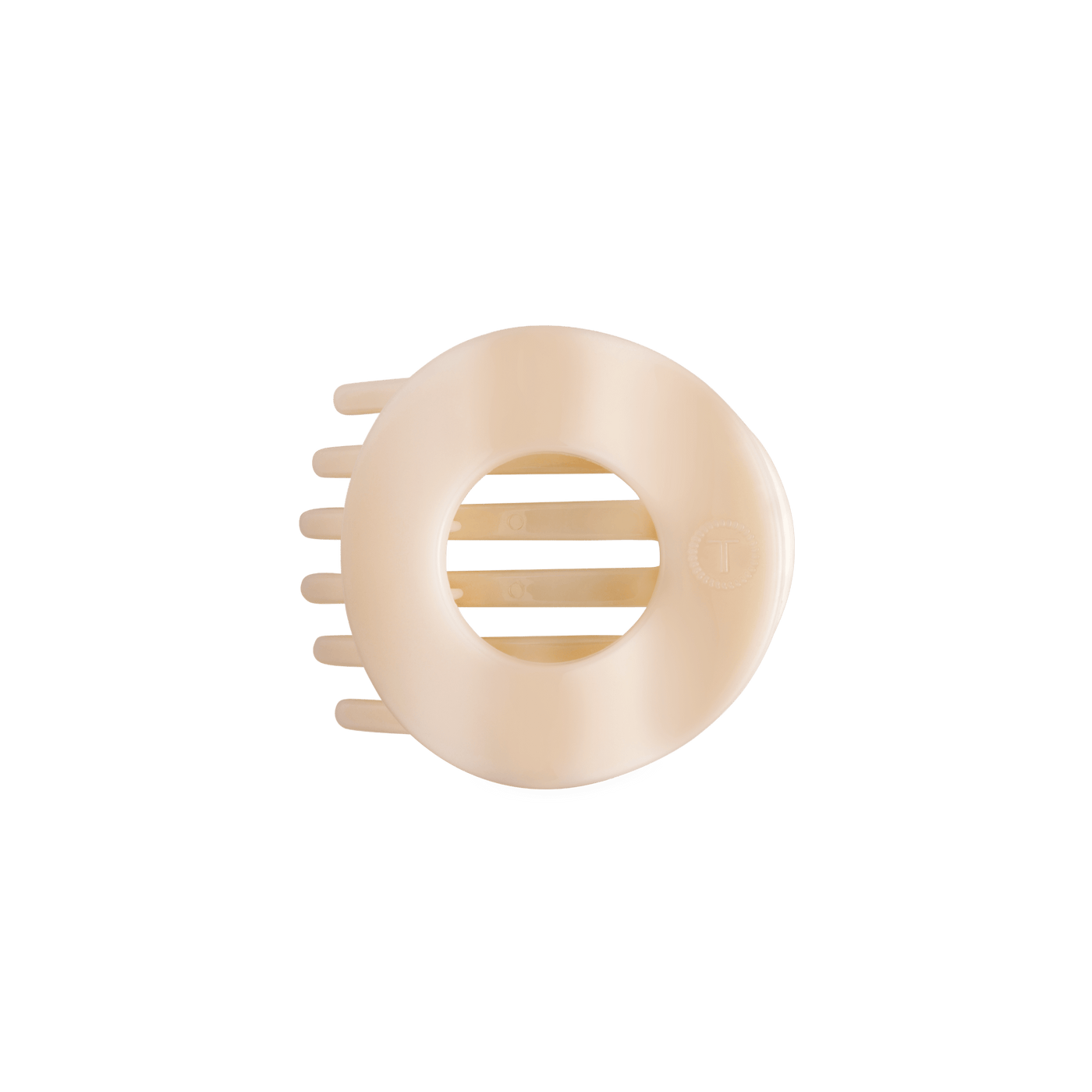 Almond Beige Medium Flat Circle Hair Clip