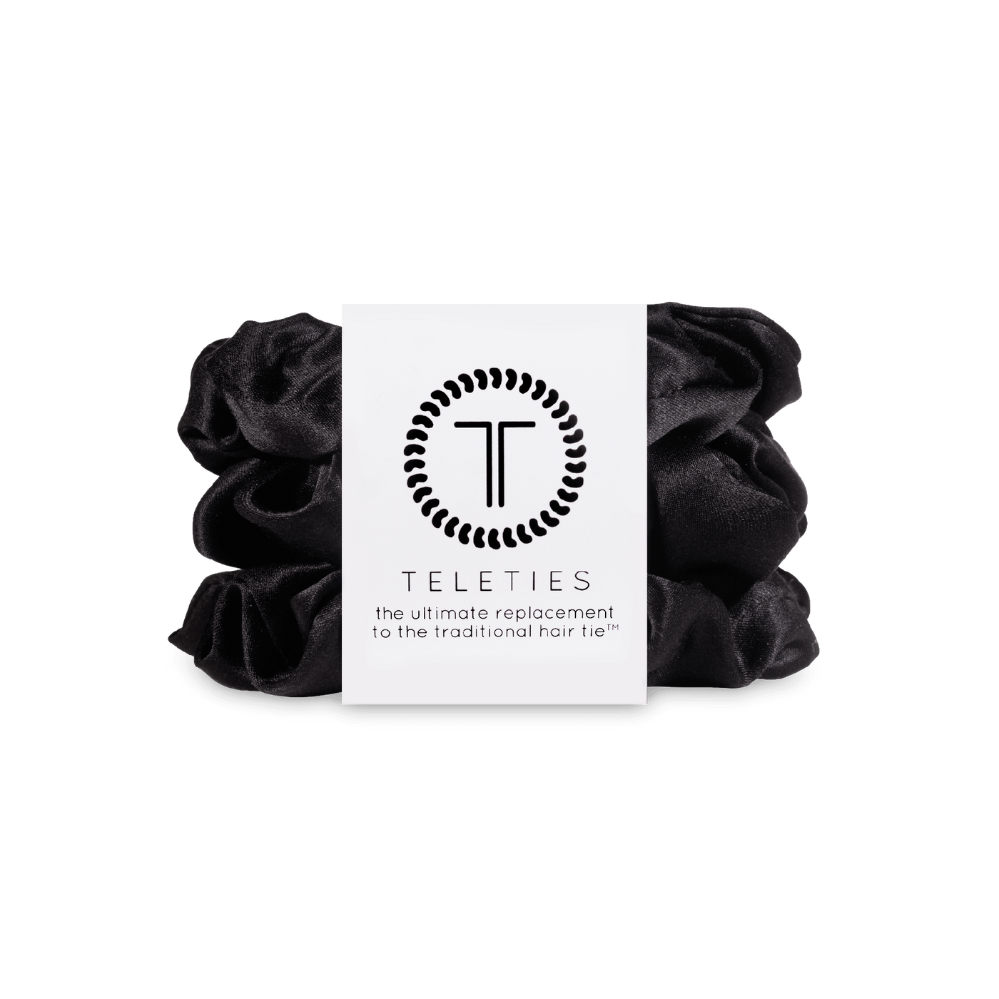 Jet Black Large Silk Scrunchies