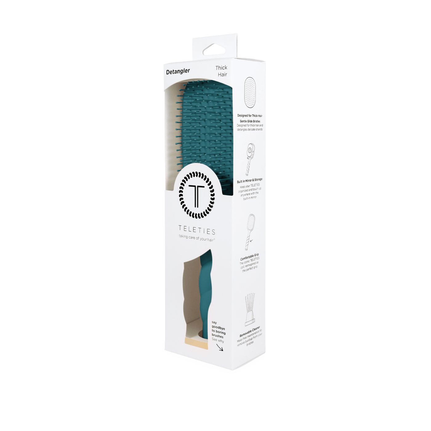 Detangler Hair Brush for Thick Hair - Teal With It